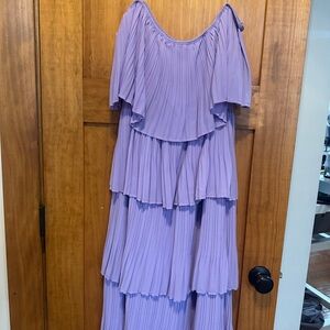 Just Me Lavender Tiered Midi Dress
